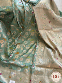 Banarasi Handloom Katan Silk Saree - Silk mark certfied - pastel green