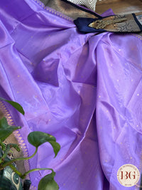Banarasi silk raw mango katan silk saree silk mark certified - Purple