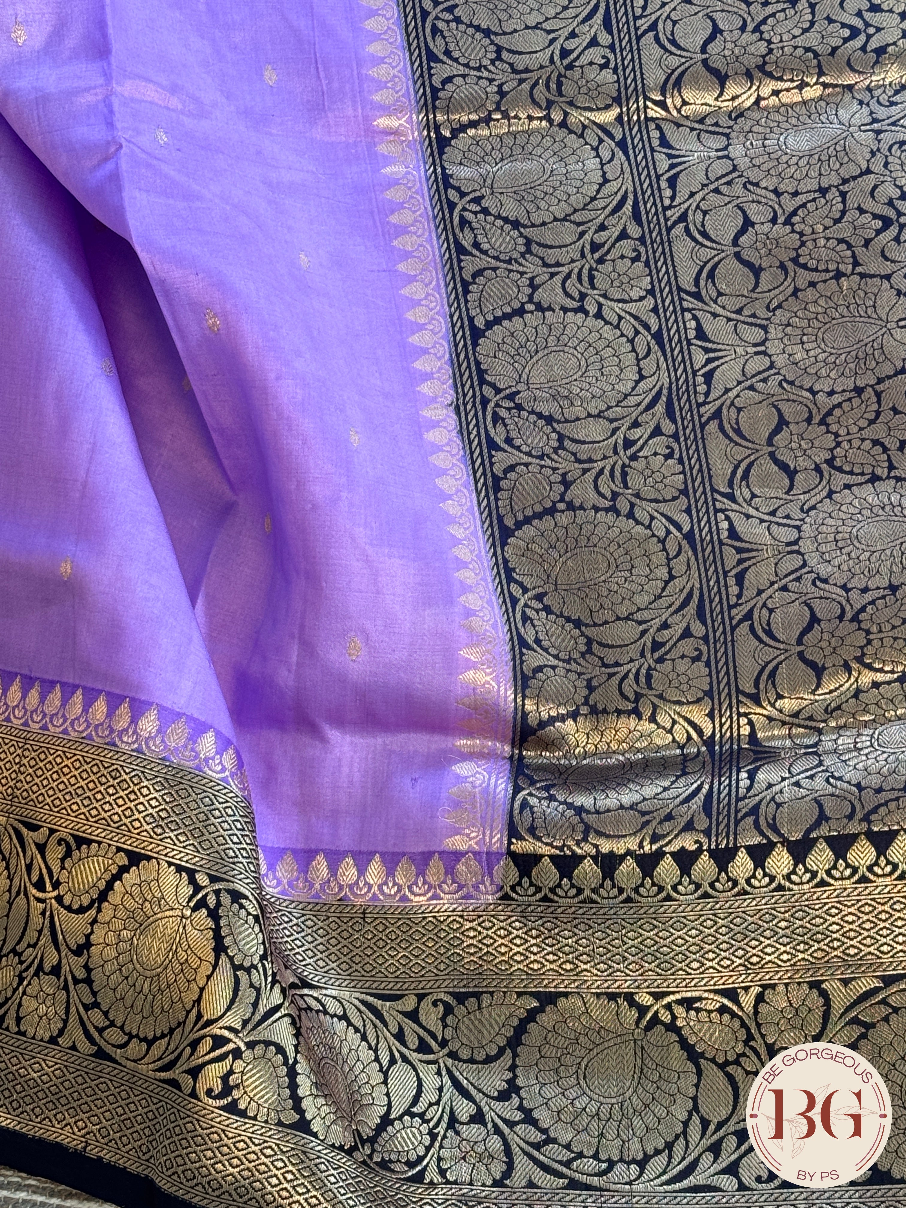 Banarasi silk raw mango katan silk saree silk mark certified - Purple