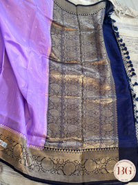 Banarasi silk raw mango katan silk saree silk mark certified - Purple