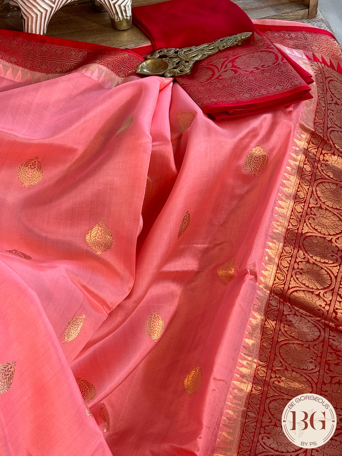 Banarasi silk raw mango katan silk saree silk mark certfied - Pink