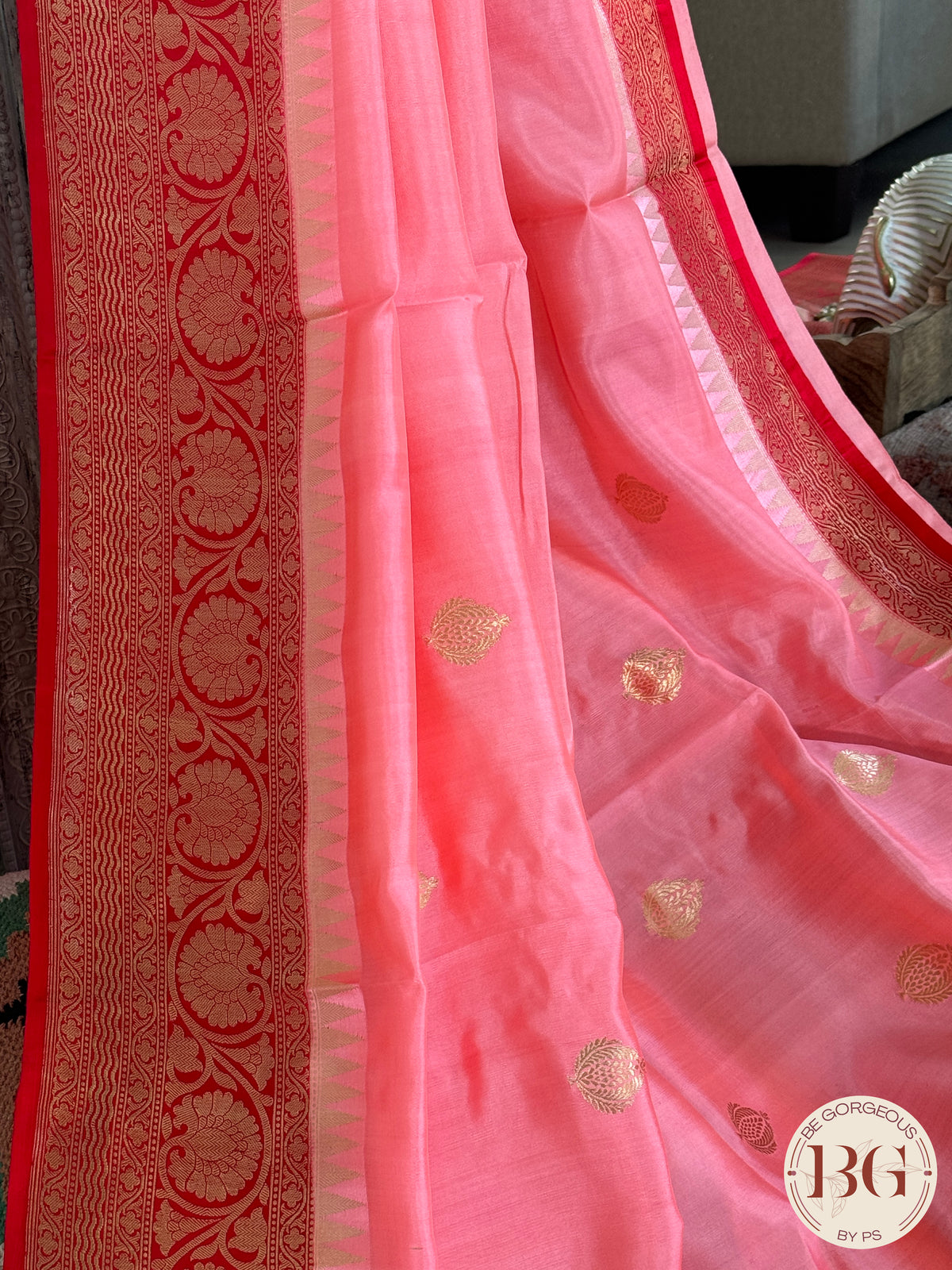 Banarasi silk raw mango katan silk saree silk mark certfied - Pink