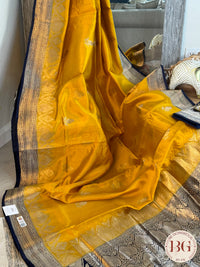 Banarasi silk raw mango katan silk saree silk mark certfied - Yellow