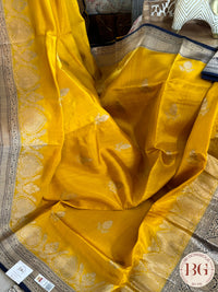 Banarasi silk raw mango katan silk saree silk mark certfied - Yellow