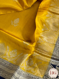 Banarasi silk raw mango katan silk saree silk mark certfied - Yellow