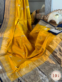 Banarasi silk raw mango katan silk saree silk mark certfied - Yellow