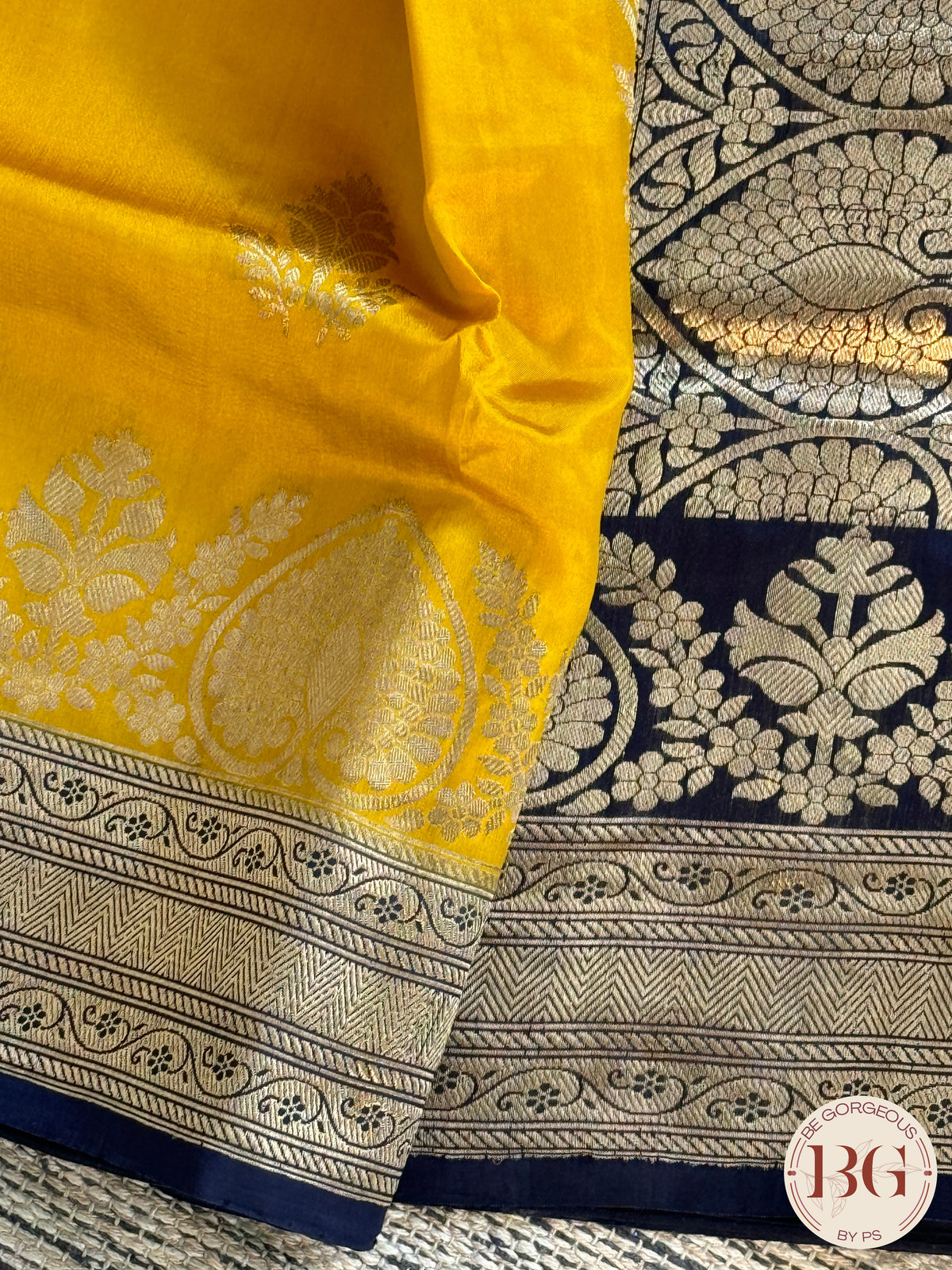 Banarasi silk raw mango katan silk saree silk mark certfied - Yellow