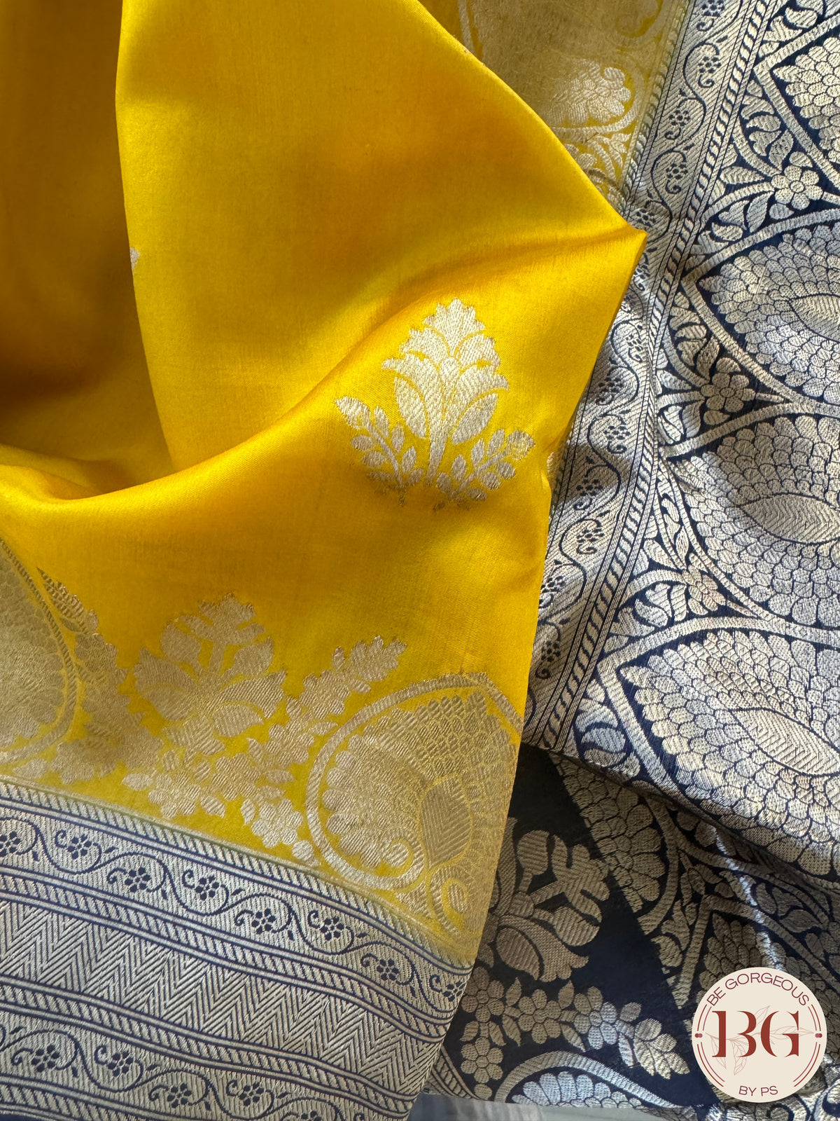 Banarasi silk raw mango katan silk saree silk mark certfied - Yellow