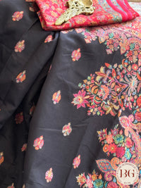 Kani Pure Kashmiri Silk Saree with buttas - Black