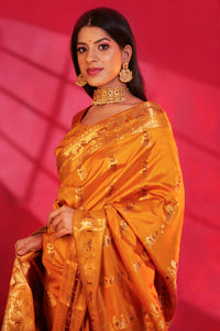 Baluchari Pure Silk saree color - mustard