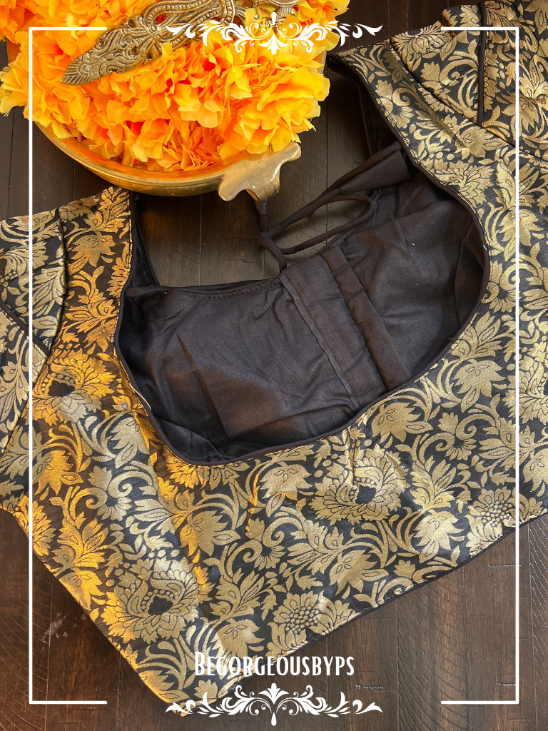 Banarasi Sleeves blouse color - black