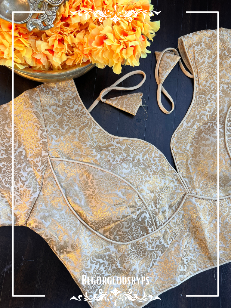 Banarasi Sleeves blouse color - golden