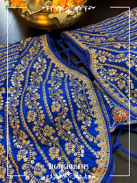 Bridal Long blouse color - royal blue