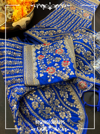 Bridal Long blouse color - royal blue