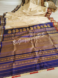 Gadwal Silk Saree with ganga jamuna border