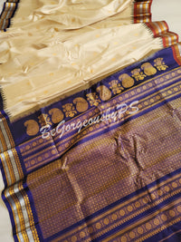 Gadwal Silk Saree with ganga jamuna border