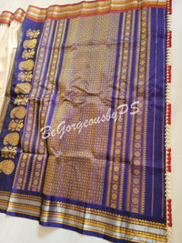 Gadwal Silk Saree with ganga jamuna border