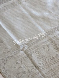 Khadi Tussar saree with silver zari