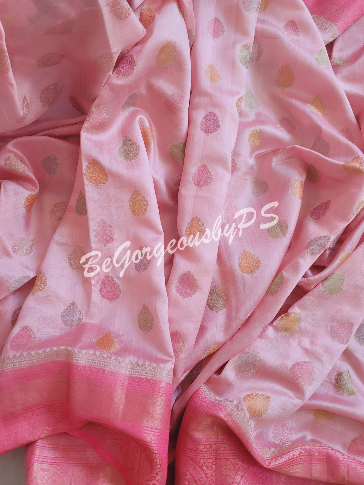 Moonga Banarasi saree with weaving