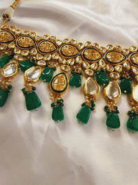 High Quality Imitation Kundan Beads Back Meena Choker Set