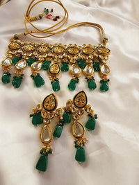 High Quality Imitation Kundan Beads Back Meena Choker Set