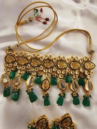 High Quality Imitation Kundan Beads Back Meena Choker Set