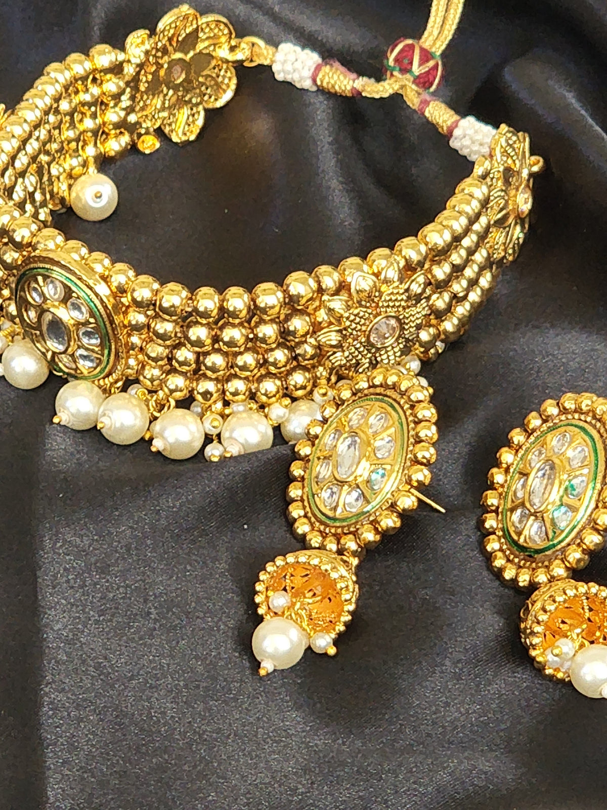 Gold plated Chokar set with earrings