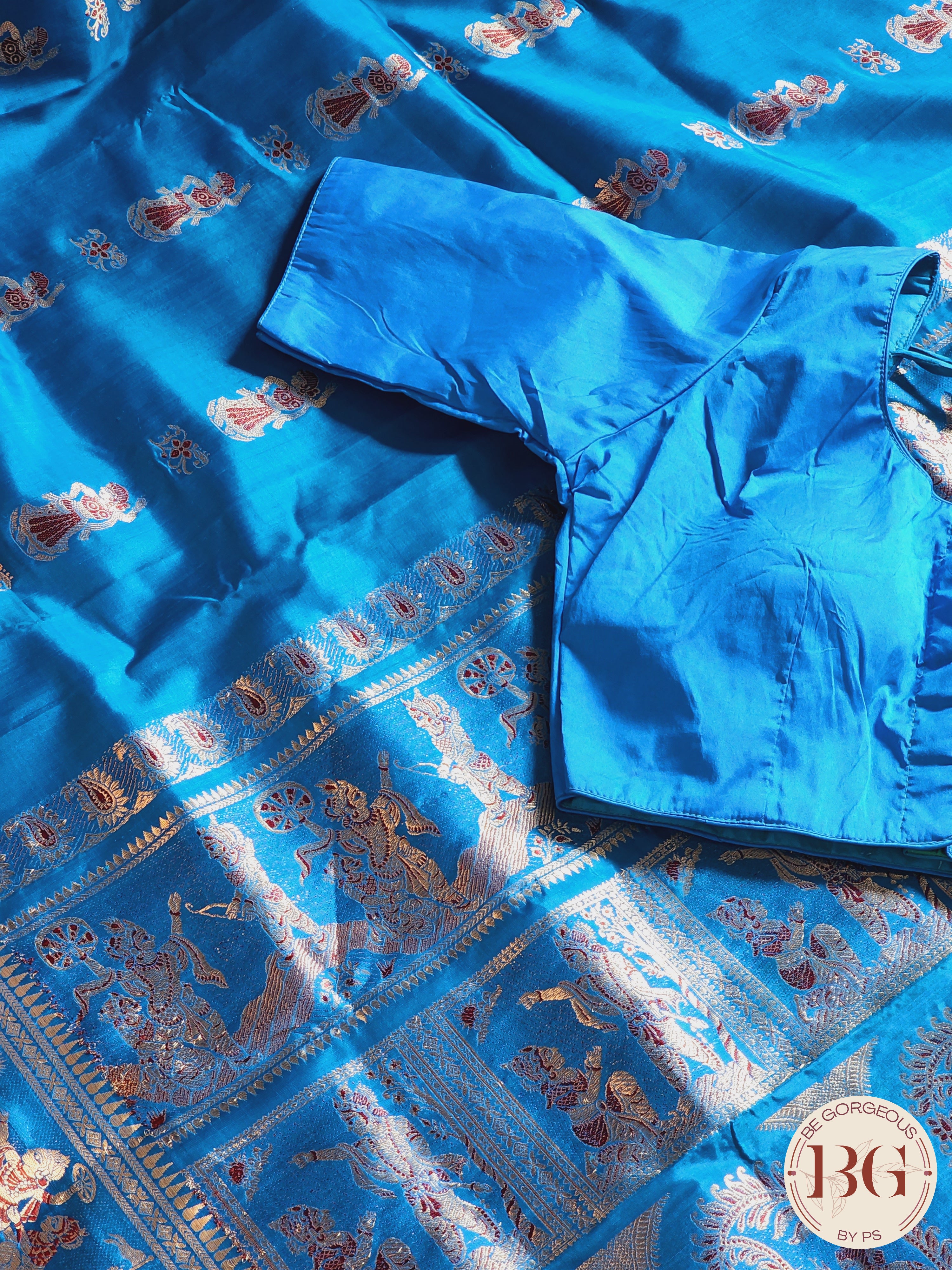 Pure Silk Baluchari Blue