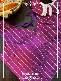 Sequence Raw silk designer stripes blouse color - purple