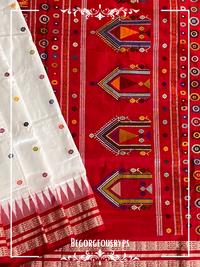 Dolabedi silk sambalpuri premium saree color - white