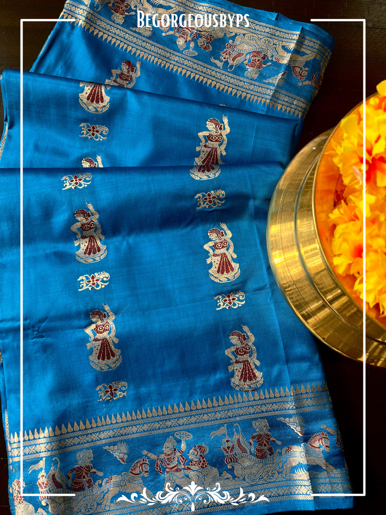 Pure Silk Baluchari Blue