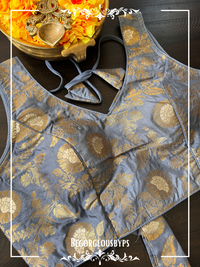 Banarasi Sleeveless blouse color - grey