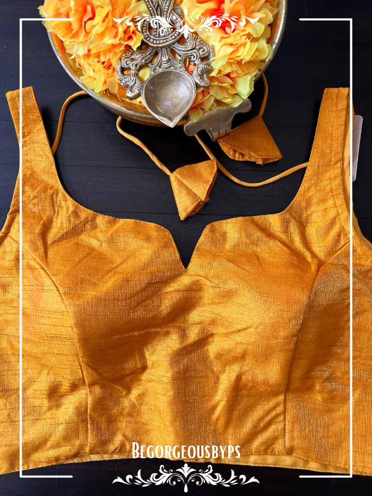 Plain Solid Color Sleeveless blouse color - mustard