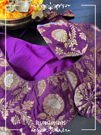 Banarasi Sleeveless blouse color - purple