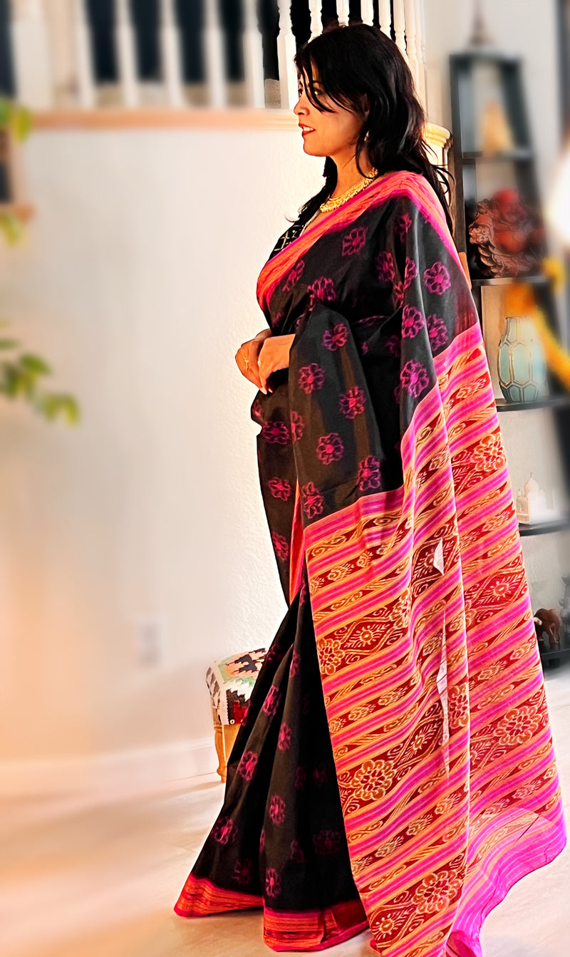 Khandua odisha pure mulberry silk flower motifs