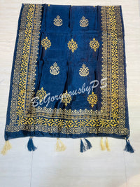 DUPATTA SILK BLOCK PRINT - 12