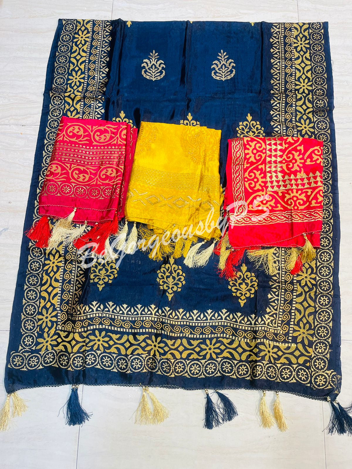 DUPATTA SILK BLOCK PRINT - 12