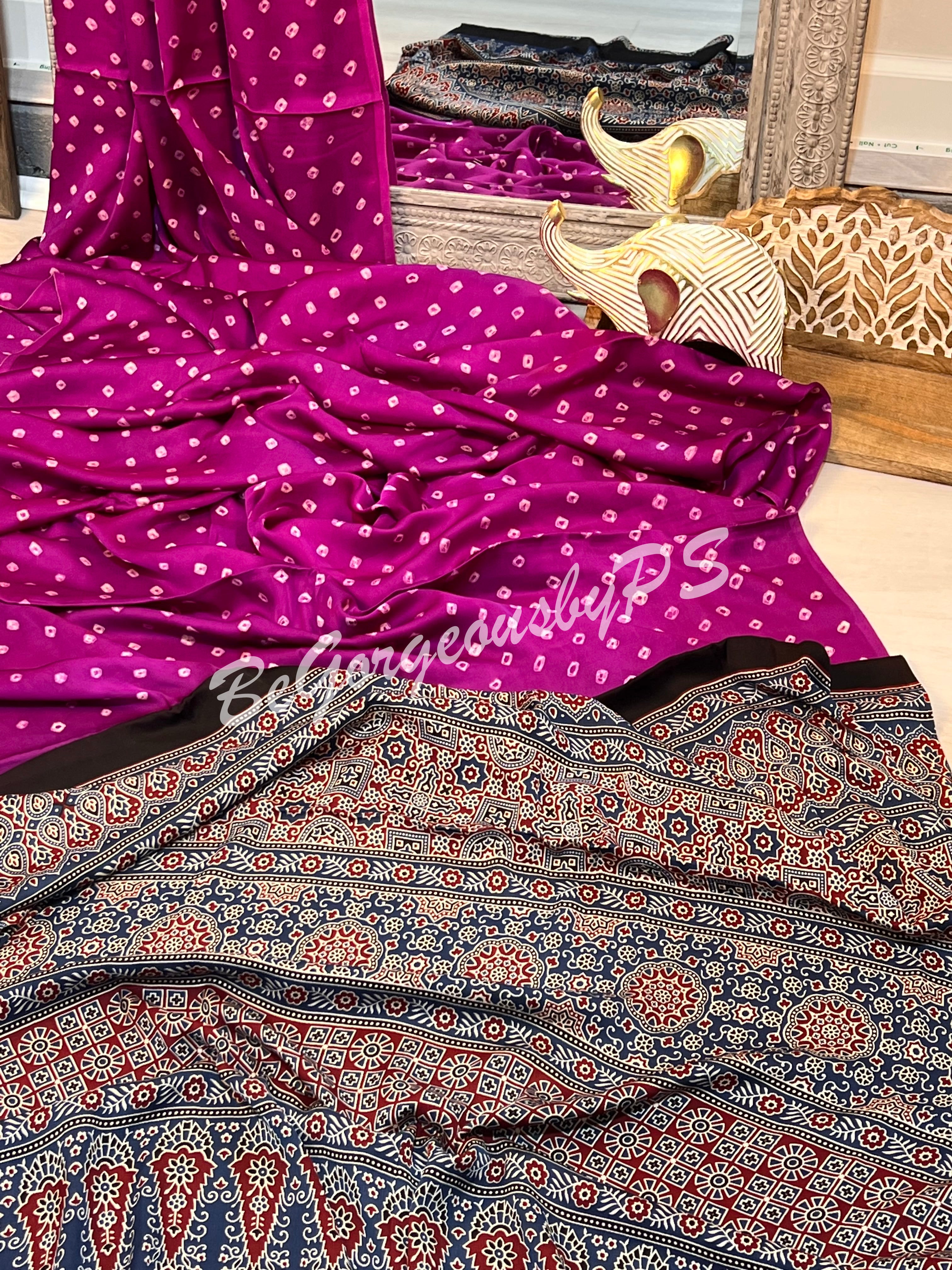 BANDHEJ AJRAK PURPLE