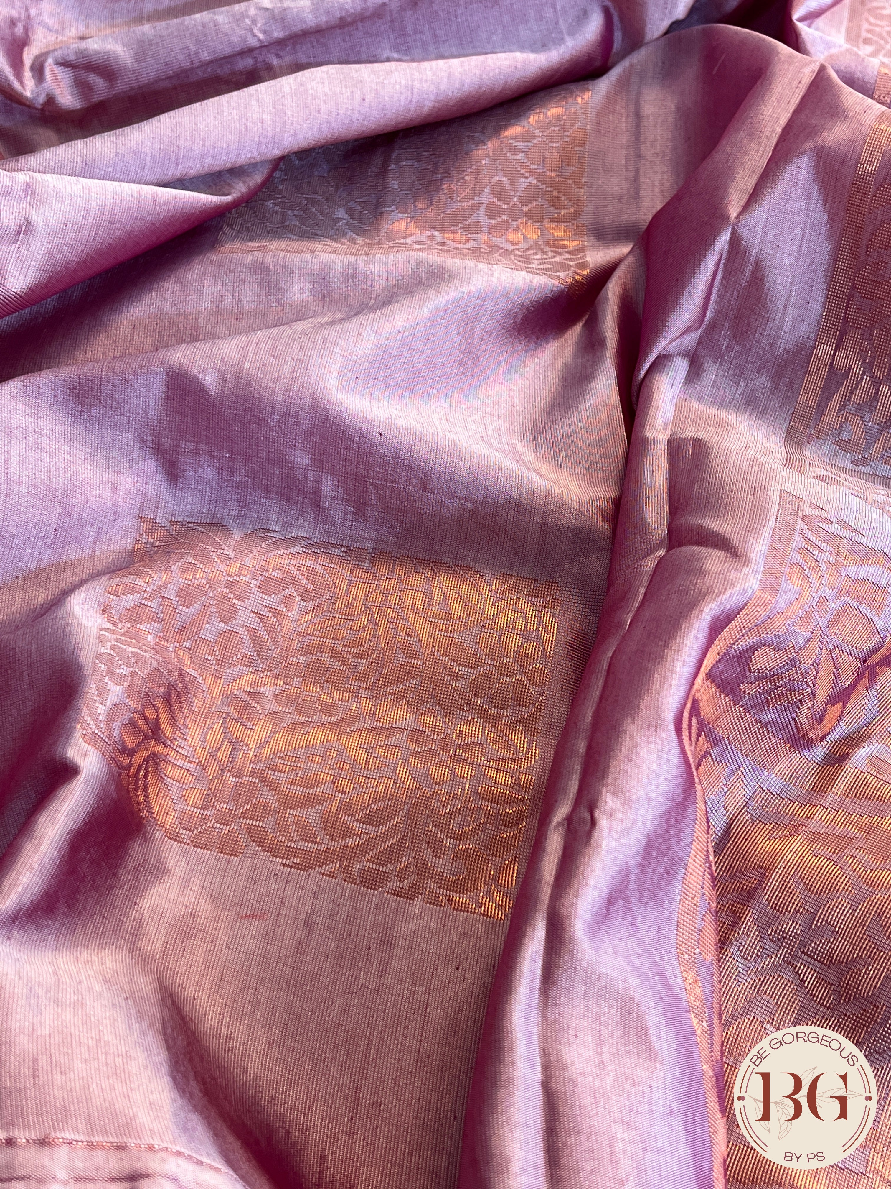 SOFT SILK SAREE WITH NO BORDER BUTTA LAVENDER