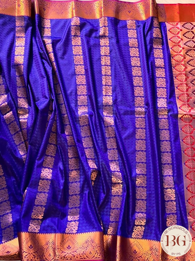 SILK SAREE WITH BODY KODI DESIGN COPPER BLUE