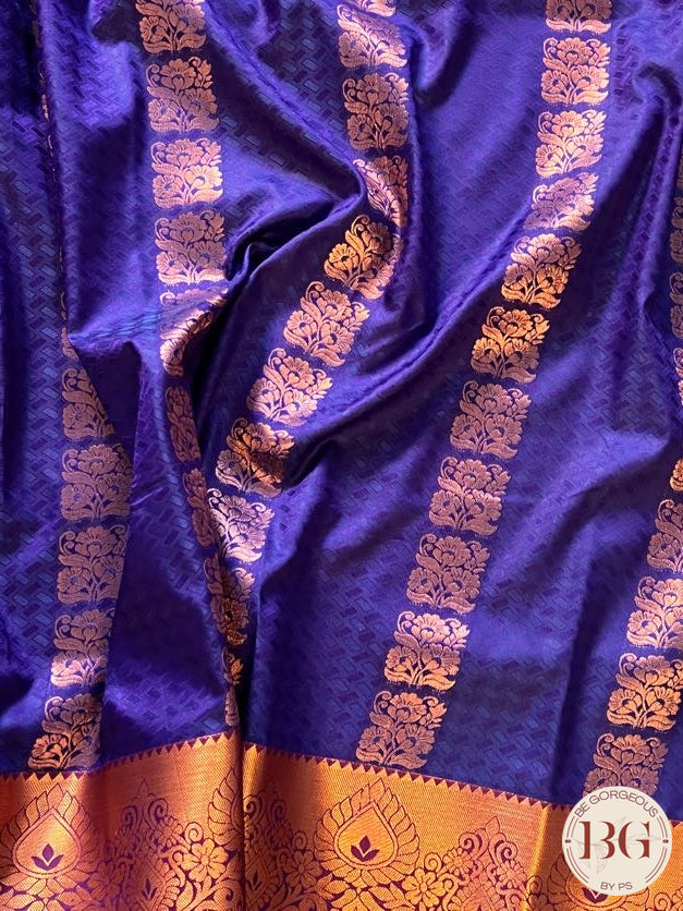 SILK SAREE WITH BODY KODI DESIGN COPPER BLUE