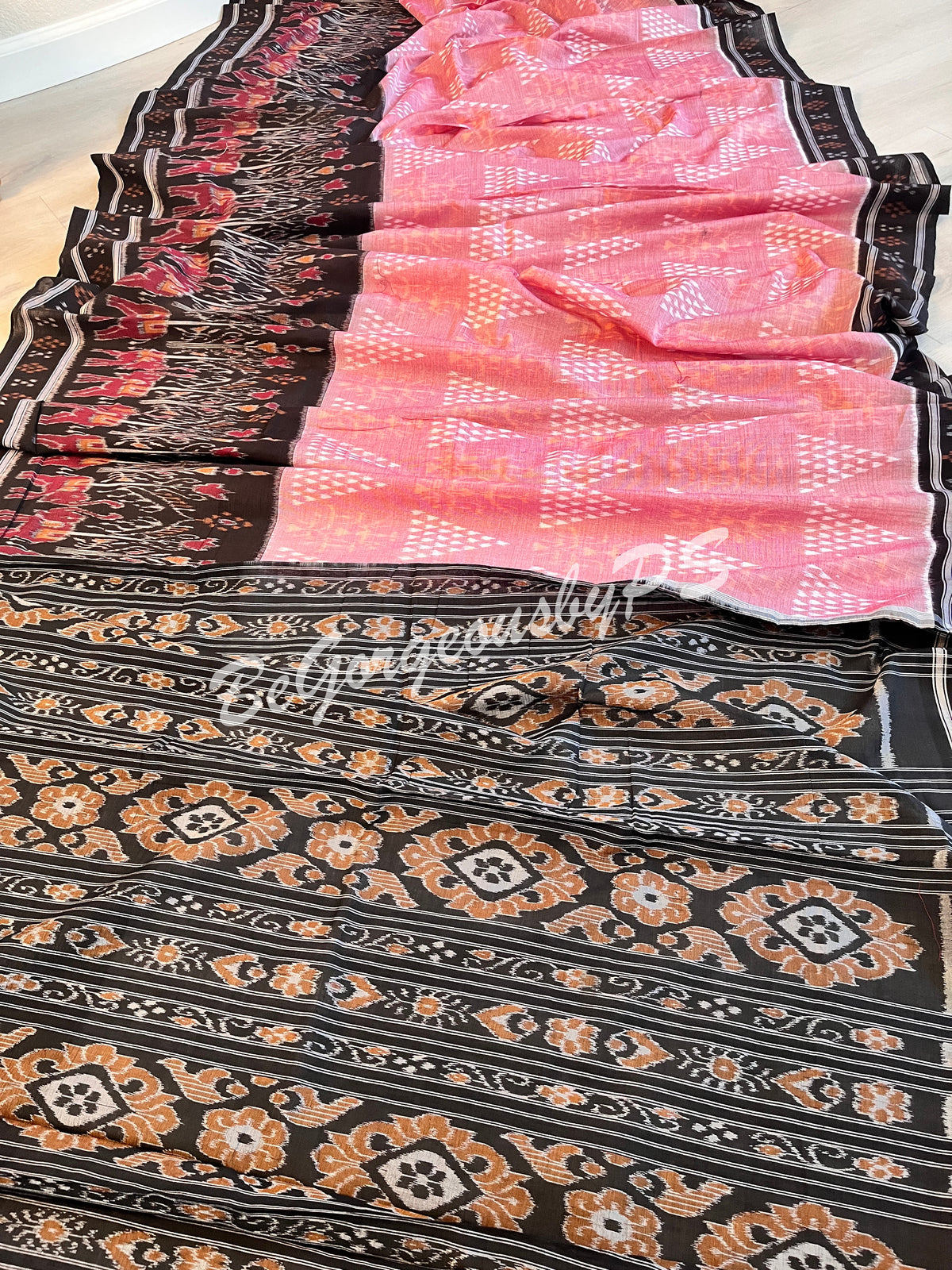 Jhoti Scott Hathi Kumbha BP Cotton handloom saree