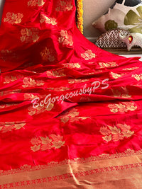 SOFT SILK GOLD ZARI RED