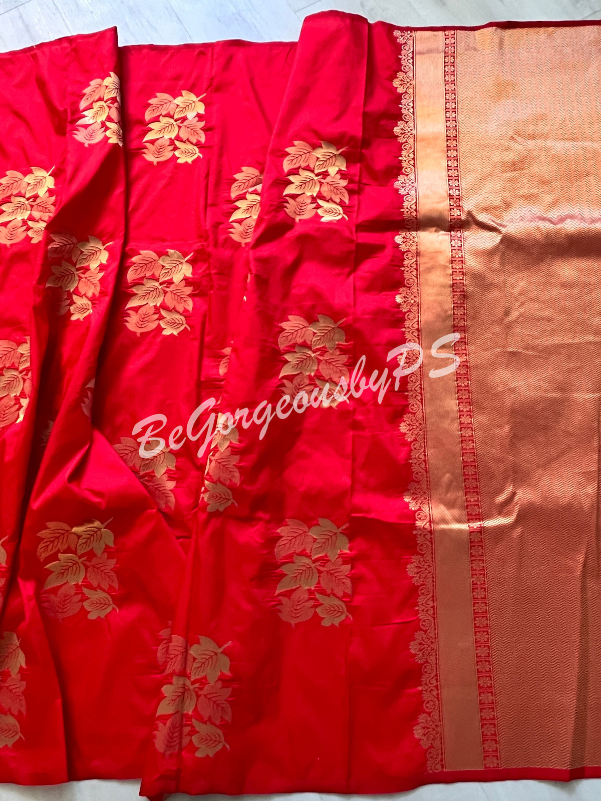 SOFT SILK GOLD ZARI RED