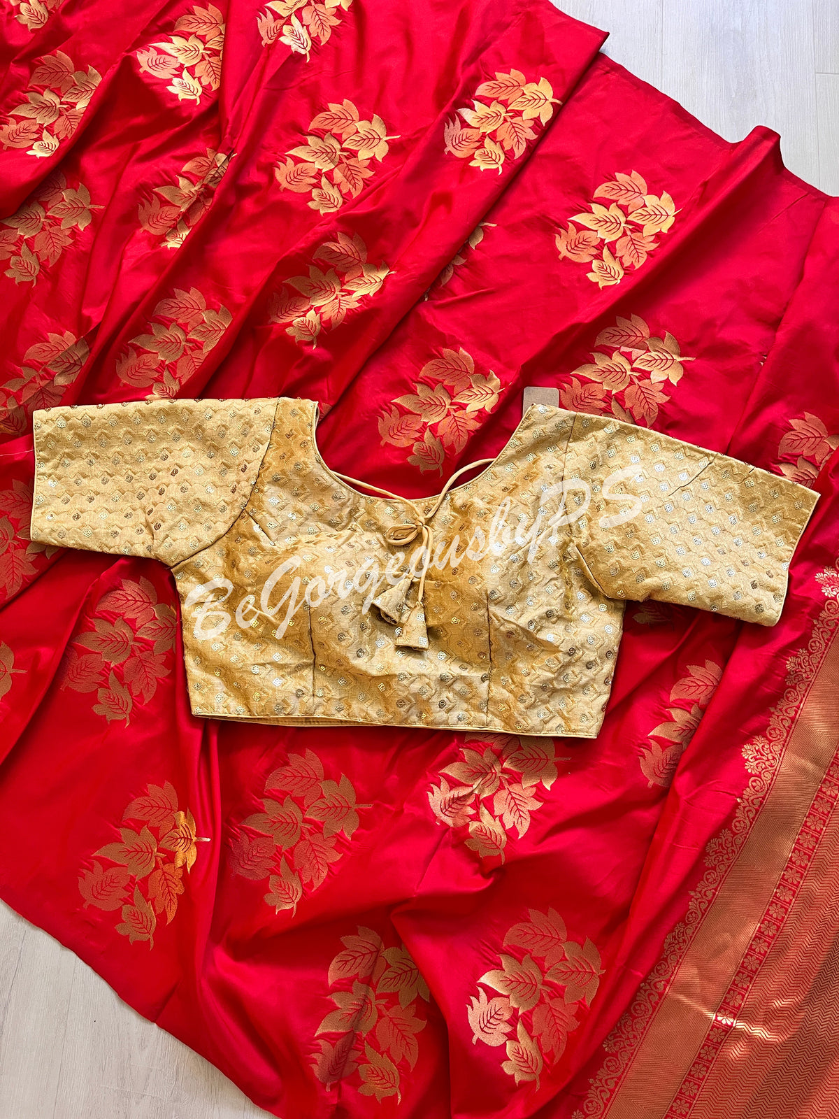 SOFT SILK GOLD ZARI RED