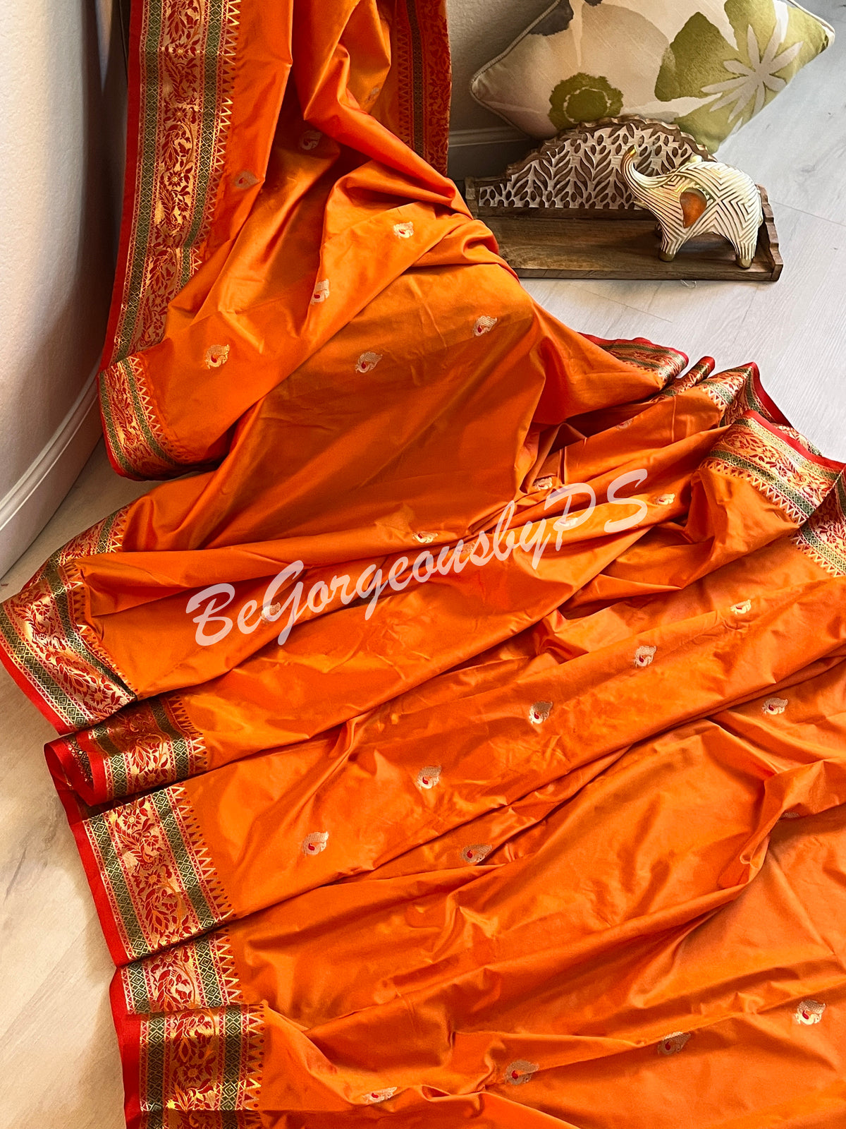 SILK SAREE PAITHANI PEACOCK BORDER YELLOW