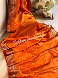 SILK SAREE PAITHANI PEACOCK BORDER YELLOW