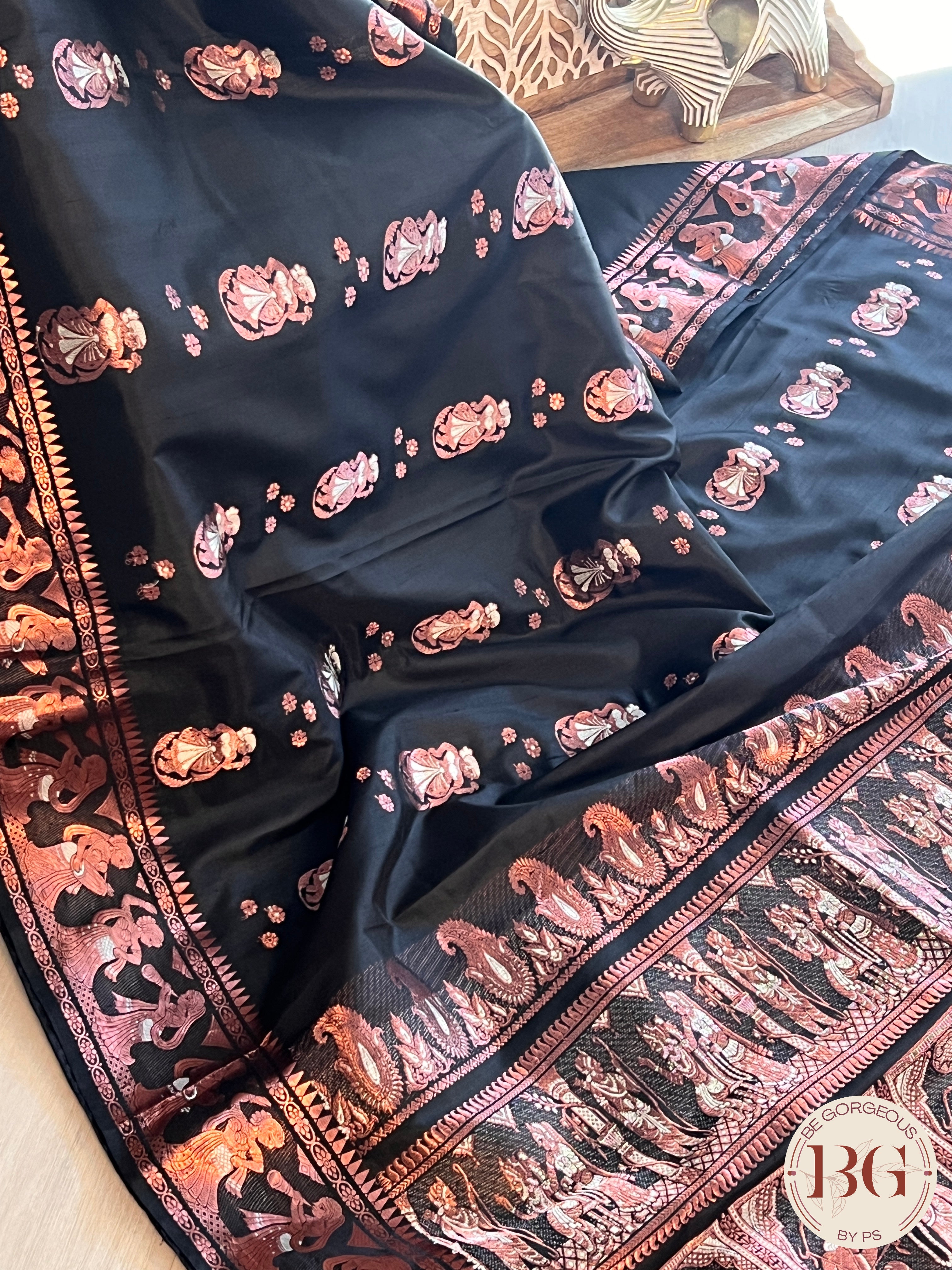 Pure Silk Baluchari Saree - Black