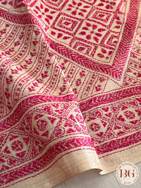 Kantha on tussar Pink Beige