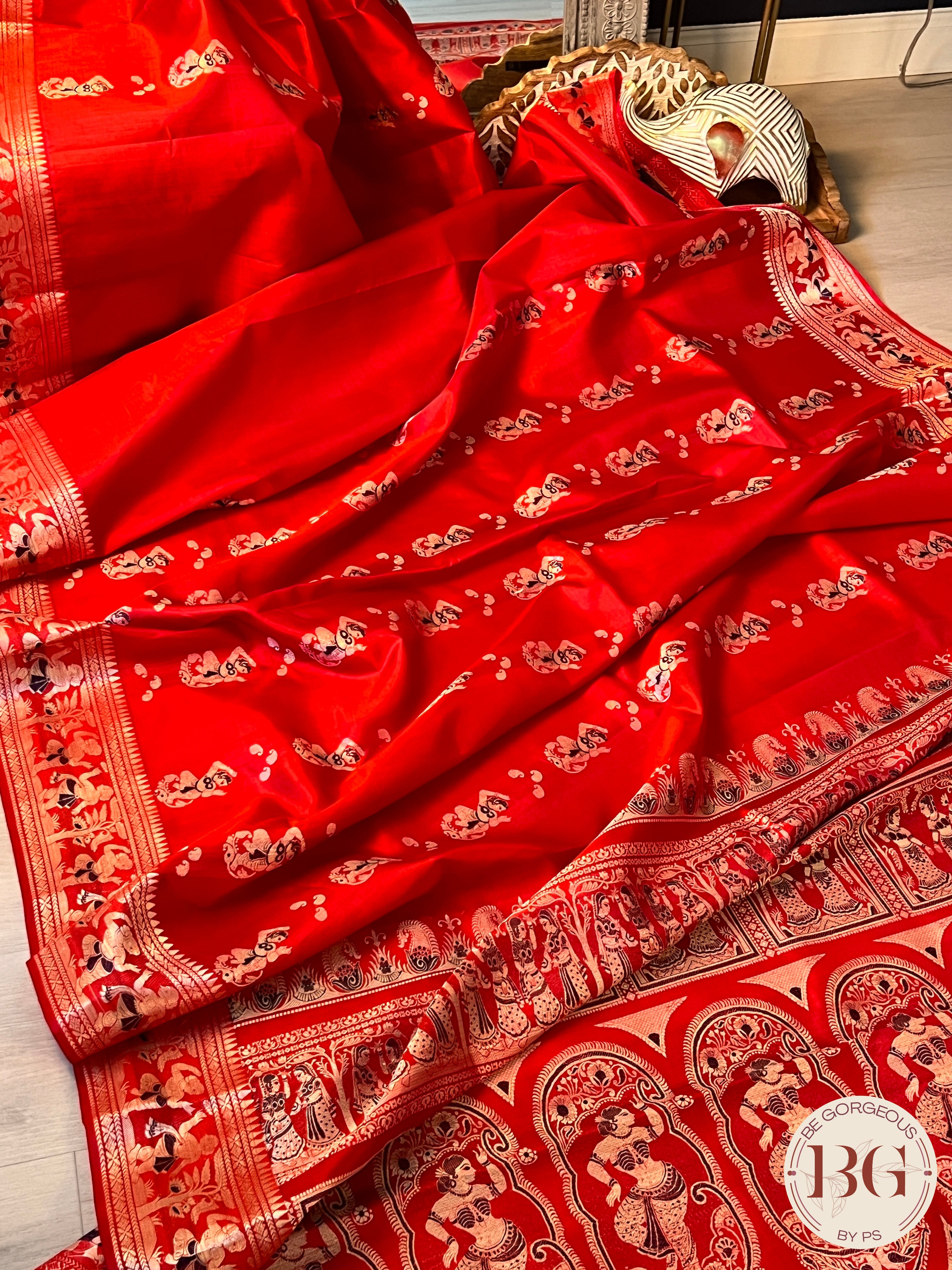 Pure Silk Baluchari Red